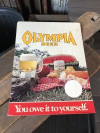 70s〜 Vintage Cardboard Sign OLYMPIA Beer (R530)