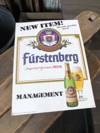 〜80s Vintage Cardboard Sign Pabst Co Furstenberg Beer (R532)