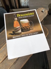〜80s Vintage Cardboard Sign Braumeister Beer (R538)