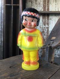 60s Vintage Kimmie Native Plastic Coin Bank (R544)