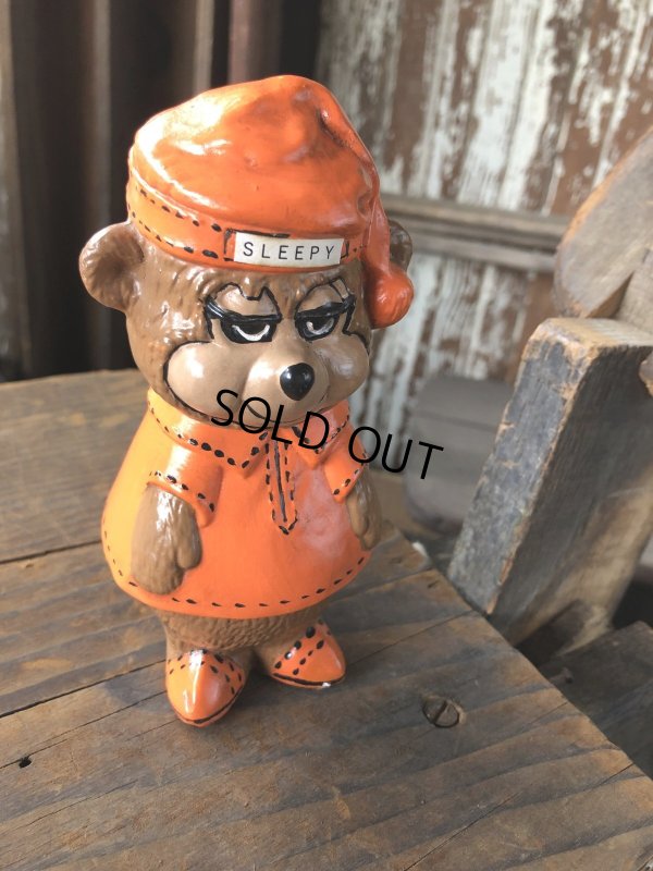 画像5: 60s〜 Vintage Travelodge Advertising Sleepy Bear Ceramic Statue (R547)