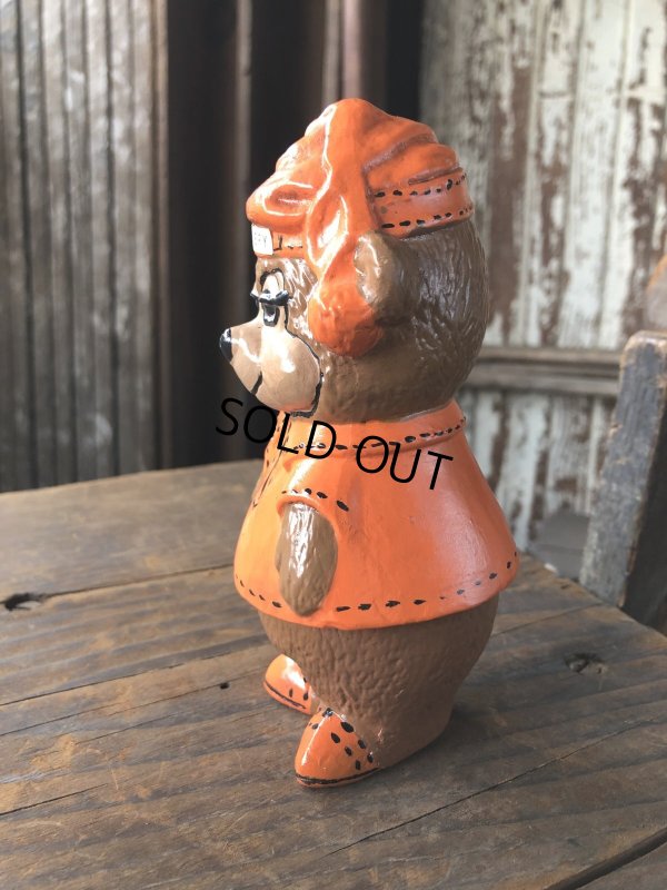 画像2: 60s〜 Vintage Travelodge Advertising Sleepy Bear Ceramic Statue (R547)