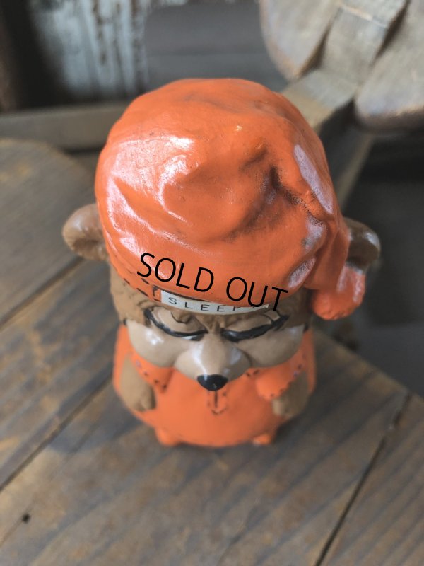 画像9: 60s〜 Vintage Travelodge Advertising Sleepy Bear Ceramic Statue (R547)