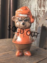 60s〜 Vintage Travelodge Advertising Sleepy Bear Ceramic Statue (R547)