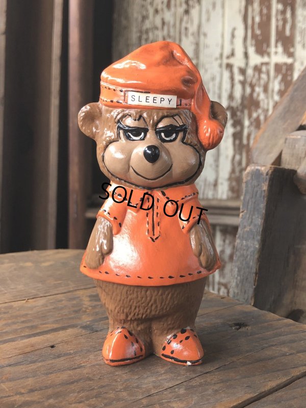 画像1: 60s〜 Vintage Travelodge Advertising Sleepy Bear Ceramic Statue (R547)