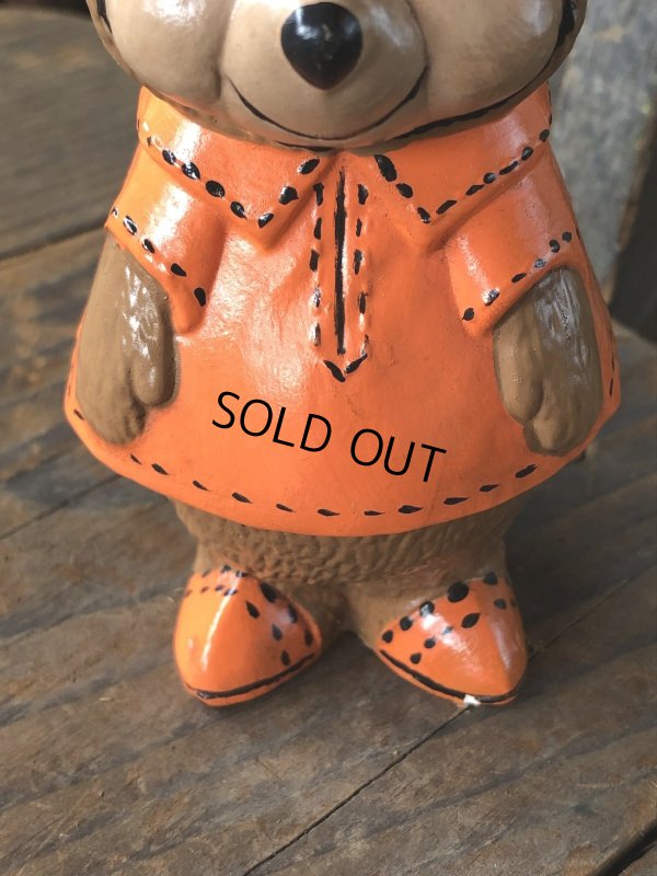 画像7: 60s〜 Vintage Travelodge Advertising Sleepy Bear Ceramic Statue (R547)