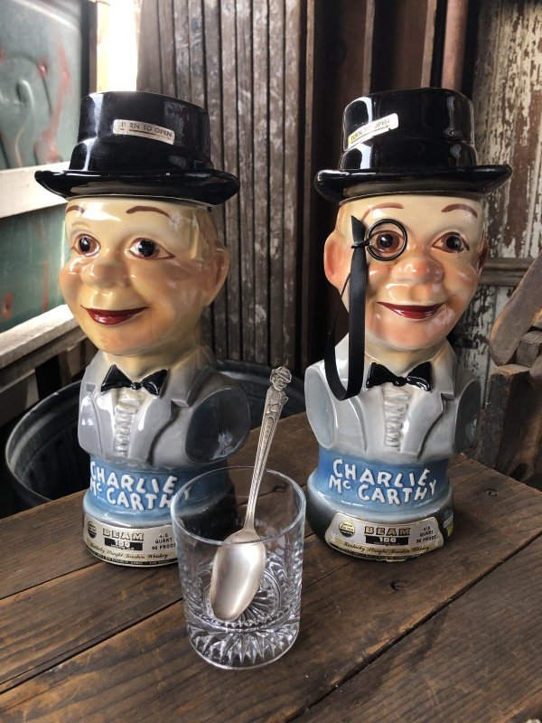 画像19: 70s Vintage Charlie McCarthy Jim Beam Advertising Decanter Bottle (R560)