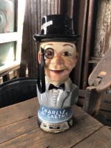 70s Vintage Charlie McCarthy Jim Beam Advertising Decanter Bottle (R560)