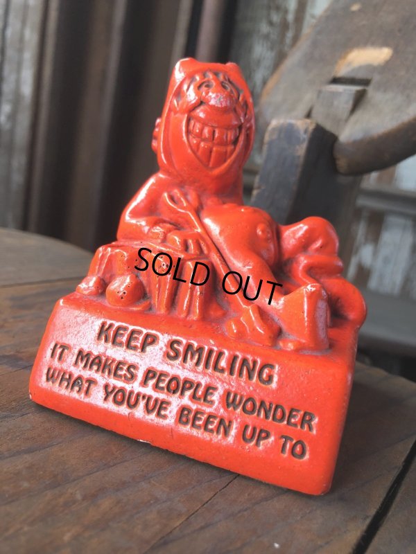 画像10: 60s Vintage Message Doll Red Devil " Keep Smiling " (R561) 