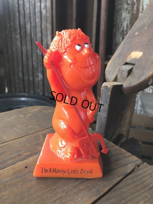 画像1: 70s Vintage Message Doll Red Devil " I'm a Horny Little Devil " (R562) 