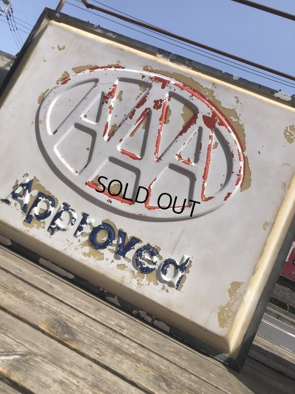 画像10: Vintage AAA Approved Advertising Store Display Lighted Sign Huge! Double-sided! (R563) 