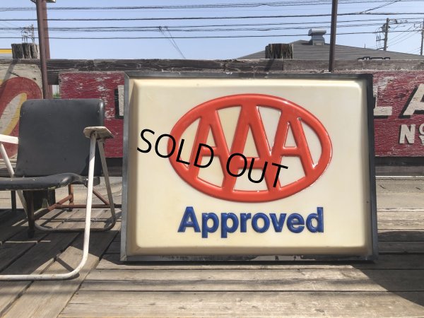 画像22: Vintage AAA Approved Advertising Store Display Lighted Sign Huge! Double-sided! (R563) 