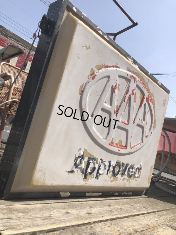 画像11: Vintage AAA Approved Advertising Store Display Lighted Sign Huge! Double-sided! (R563) 