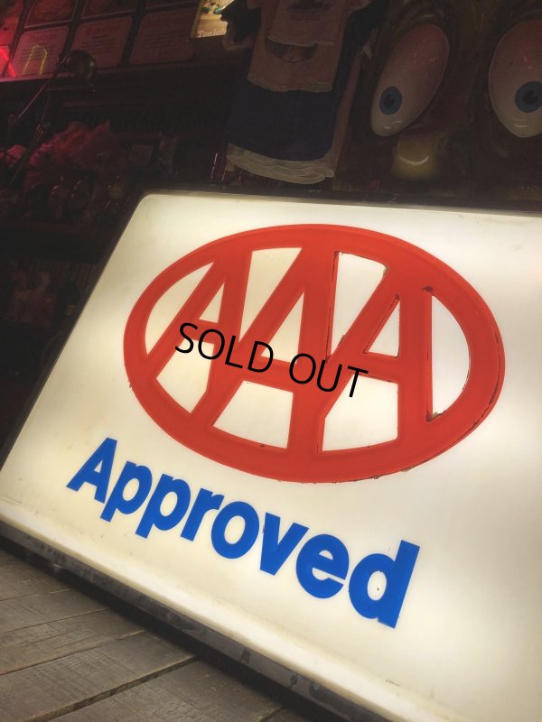 画像18: Vintage AAA Approved Advertising Store Display Lighted Sign Huge! Double-sided! (R563) 