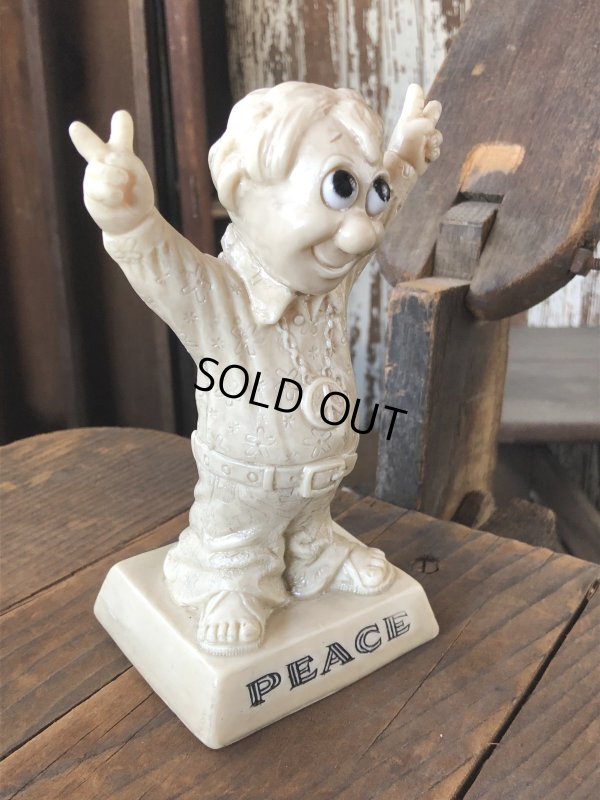 画像4: Vintage R&W BERRIES Co " PEACE " Hippie Grinning Figurine Message Doll (R567) 