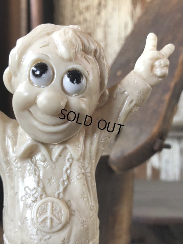 画像5: Vintage R&W BERRIES Co " PEACE " Hippie Grinning Figurine Message Doll (R567) 