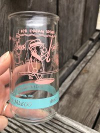 60s Vintage Mister Magoo Mr Magoo Advertising Glass ICE CREAM STORE (R571)