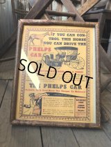 Vintage The Phelps Car Advertising W/Frame (R576)