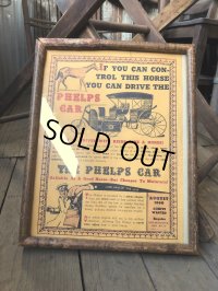 Vintage The Phelps Car Advertising W/Frame (R576)