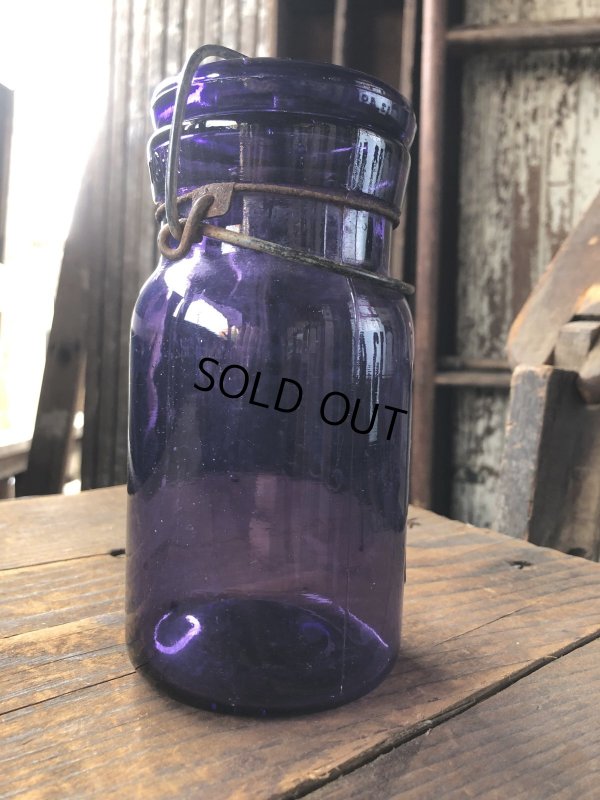 画像3: 10s Era Antique Purple Glass Jar (R573)
