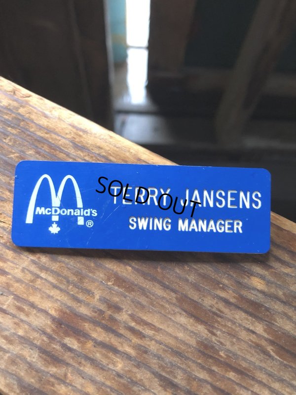 画像2: Vintage Fast Food Restaurant Employee Crew Name Tag Badge " McDonald's SWING MANAGER "(R574)