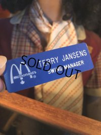 Vintage Fast Food Restaurant Employee Crew Name Tag Badge " McDonald's SWING MANAGER "(R574)