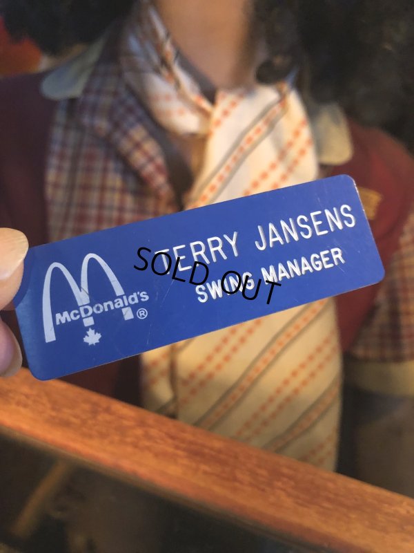 画像1: Vintage Fast Food Restaurant Employee Crew Name Tag Badge " McDonald's SWING MANAGER "(R574)