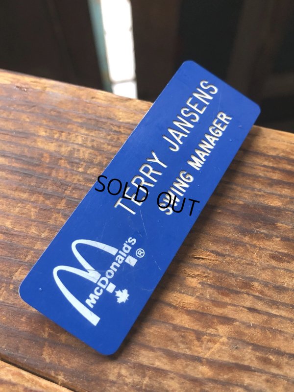 画像3: Vintage Fast Food Restaurant Employee Crew Name Tag Badge " McDonald's SWING MANAGER "(R574)