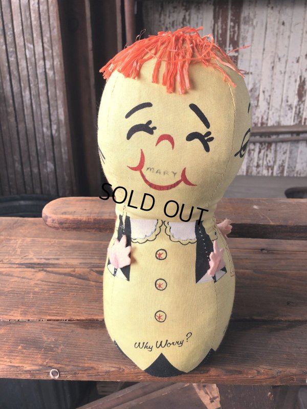 画像8: 60s Vintage Moody Mary Sad Happy Bored Furious 4 Sided Plush Doll (R583)
