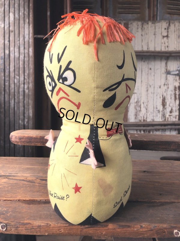 画像4: 60s Vintage Moody Mary Sad Happy Bored Furious 4 Sided Plush Doll (R583)