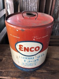 Vintage Motor Gas Oil 5 Gallon Can ENCO (R584) 
