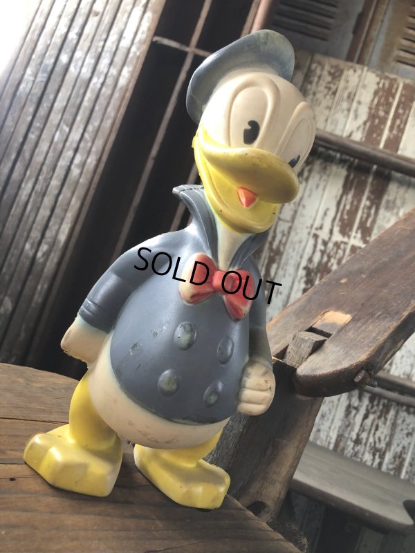 画像1: 50s Vintage Disney Sun Rubber Donald Duck Doll 26cm (R591)