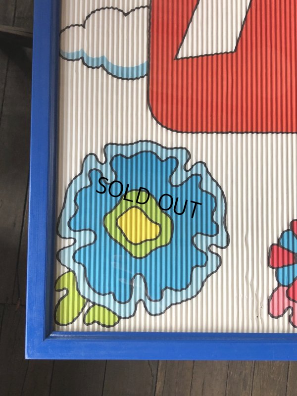 画像13: Vintage 7UP Soda Peter Max Floral Cardboard Store Sign w/Frame (R608)