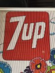 画像15: Vintage 7UP Soda Peter Max Floral Cardboard Store Sign w/Frame (R609)