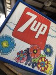 画像2: Vintage 7UP Soda Peter Max Floral Cardboard Store Sign w/Frame (R608) (2)