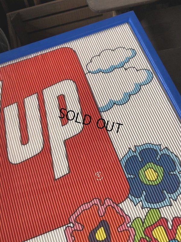 画像11: Vintage 7UP Soda Peter Max Floral Cardboard Store Sign w/Frame (R608)