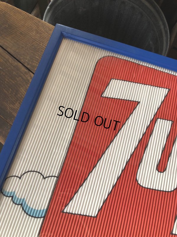 画像9: Vintage 7UP Soda Peter Max Floral Cardboard Store Sign w/Frame (R608)