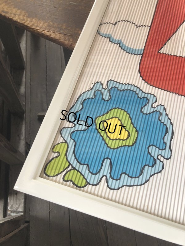 画像13: Vintage 7UP Soda Peter Max Floral Cardboard Store Sign w/Frame (R609)