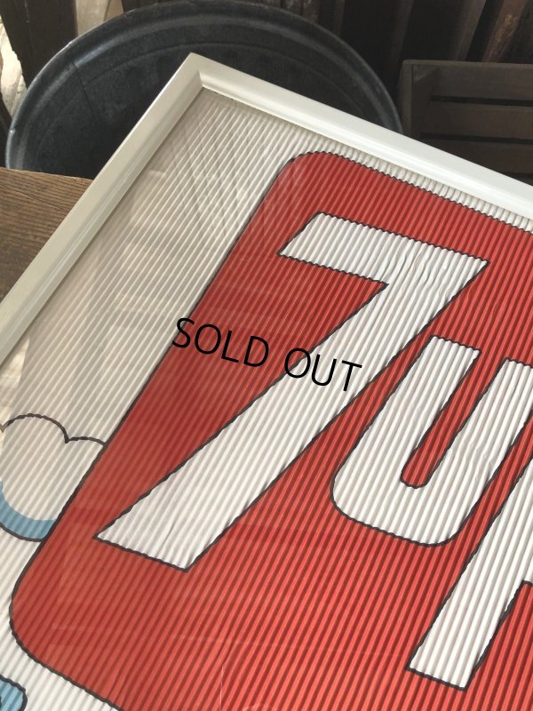 画像9: Vintage 7UP Soda Peter Max Floral Cardboard Store Sign w/Frame (R609)