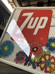 画像4: Vintage 7UP Soda Peter Max Floral Cardboard Store Sign w/Frame (R609)