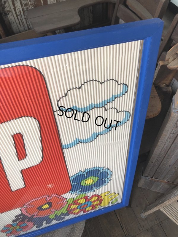 画像3: Vintage 7UP Soda Peter Max Floral Cardboard Store Sign w/Frame (R608)