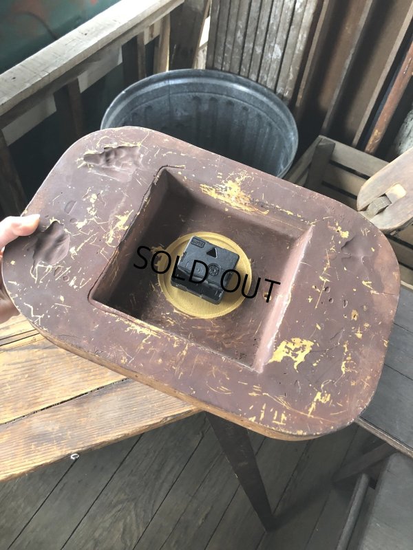 画像6: 70s Vintage BURGER KING Store Display Faux Wood Wall Clock Sign (R610)