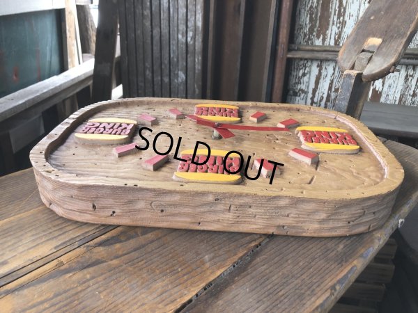 画像4: 70s Vintage BURGER KING Store Display Faux Wood Wall Clock Sign (R610)