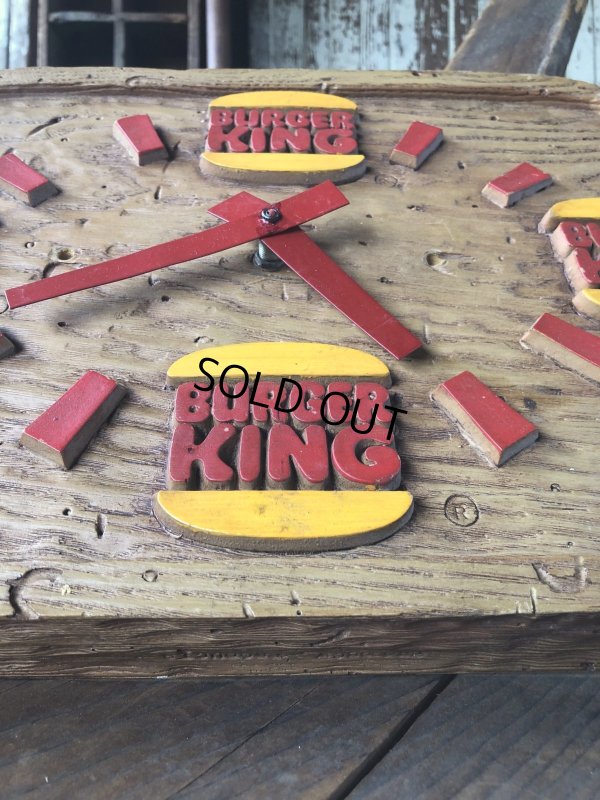 画像9: 70s Vintage BURGER KING Store Display Faux Wood Wall Clock Sign (R610)