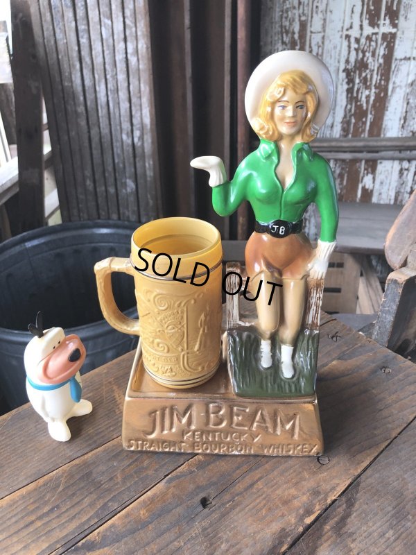 画像18: 70s Vintage Advertising JIM BEAM Bourbon Whiskey Cowgirl Counter Display Statue (R613)