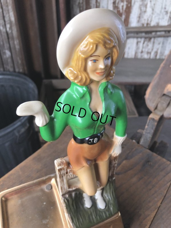 画像7: 70s Vintage Advertising JIM BEAM Bourbon Whiskey Cowgirl Counter Display Statue (R613)