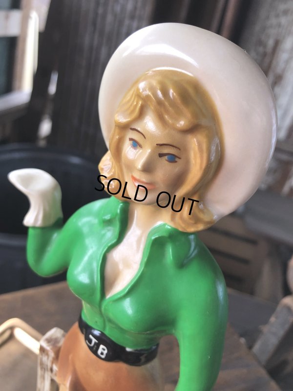 画像8: 70s Vintage Advertising JIM BEAM Bourbon Whiskey Cowgirl Counter Display Statue (R613)