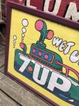 画像3: Vintage 7UP WET UN WiLD Green Bottle Submarine w/Frame 150cm x 82cm Big Size (R616)