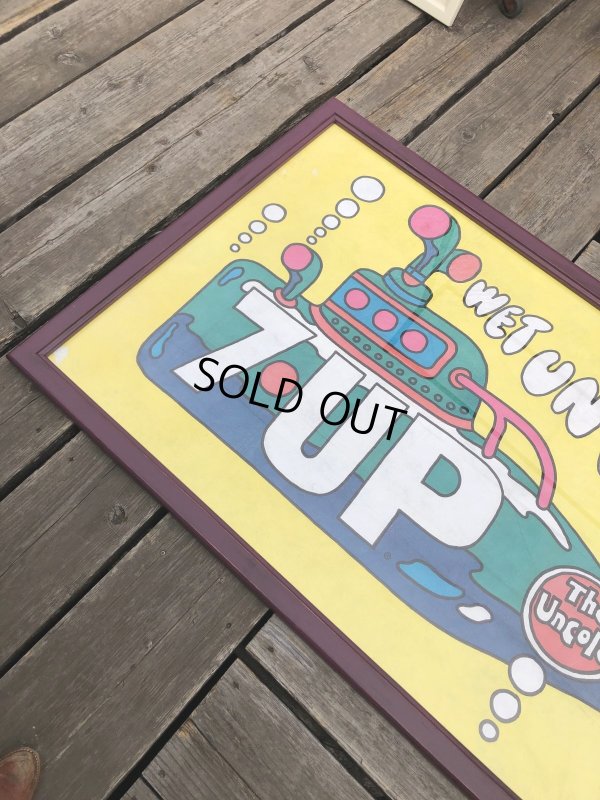 画像12: Vintage 7UP WET UN WiLD Green Bottle Submarine w/Frame 150cm x 82cm Big Size (R616)