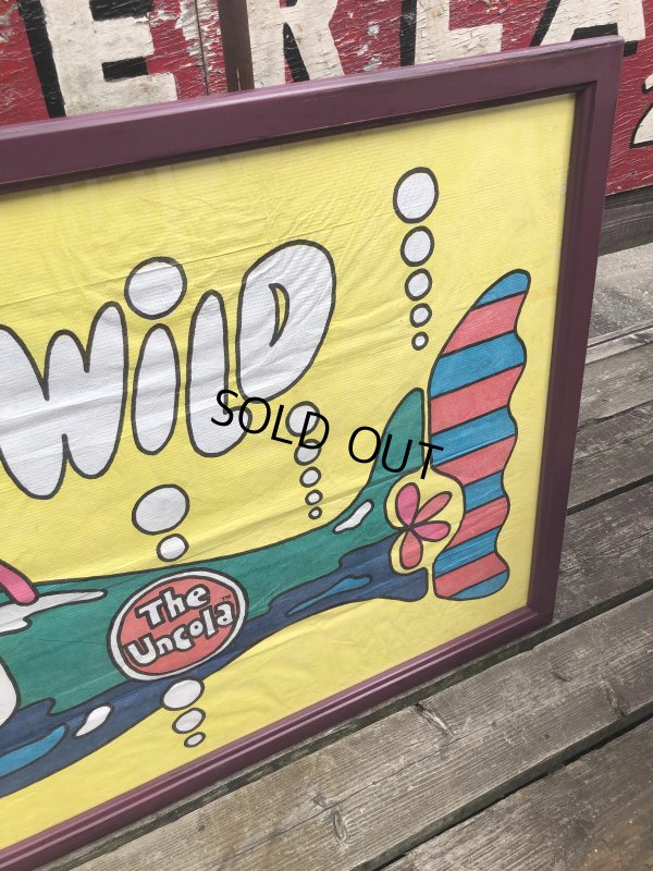 画像5: Vintage 7UP WET UN WiLD Green Bottle Submarine w/Frame 150cm x 82cm Big Size (R616)